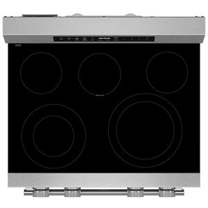 KitchenAid 30 in. 5.3 cu. ft. Smart Air-Fry True European Convection Electric Range with Radiant Burners - Fingerprint Resistant Stainless Steel, , hires