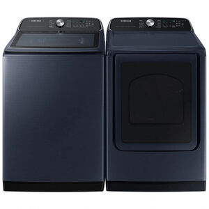 Samsung 27 in. 7.4 cu. ft. Smart Gas Dryer with Pet Care Dry, Sensor Dry, Sanitize & Steam Cycle - Brushed Navy, Brushed Navy, hires