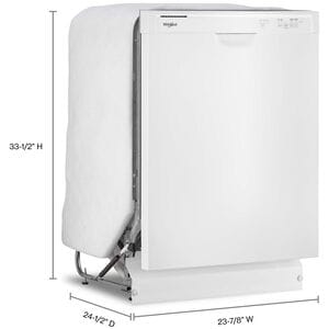 Whirlpool 24 in. Front Control Dishwasher with 59 dBa Sound Level & Pocket - White, White, hires
