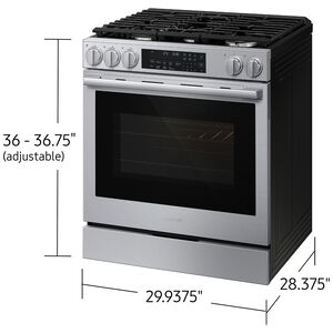 Samsung Bespoke 30 in. 6.0 cu. ft. Smart Air-Fry True European Convection Slide-In Gas Range with 5 Sealed Burners & Griddle - Stainless Steel, Stainless Steel, hires