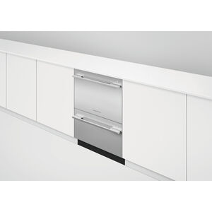 Fisher & Paykel Series 9 24 in. Smart Double Drawer with Top Control & 42 dBa Sound Level - Stainless Steel, , hires