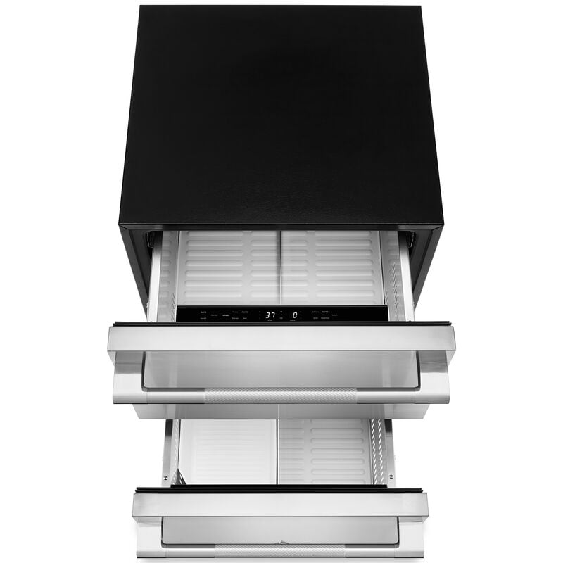 JennAir Rise 24 in. 4.7 cu. ft. Double Refrigerator & Freezer Drawer - Stainless Steel, , hires