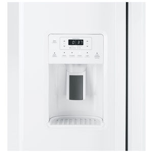 GE 33 in. 23.0 cu. ft. Energy Star Side-by-Side Refrigerator with External Ice & Water Dispenser - White, White, hires