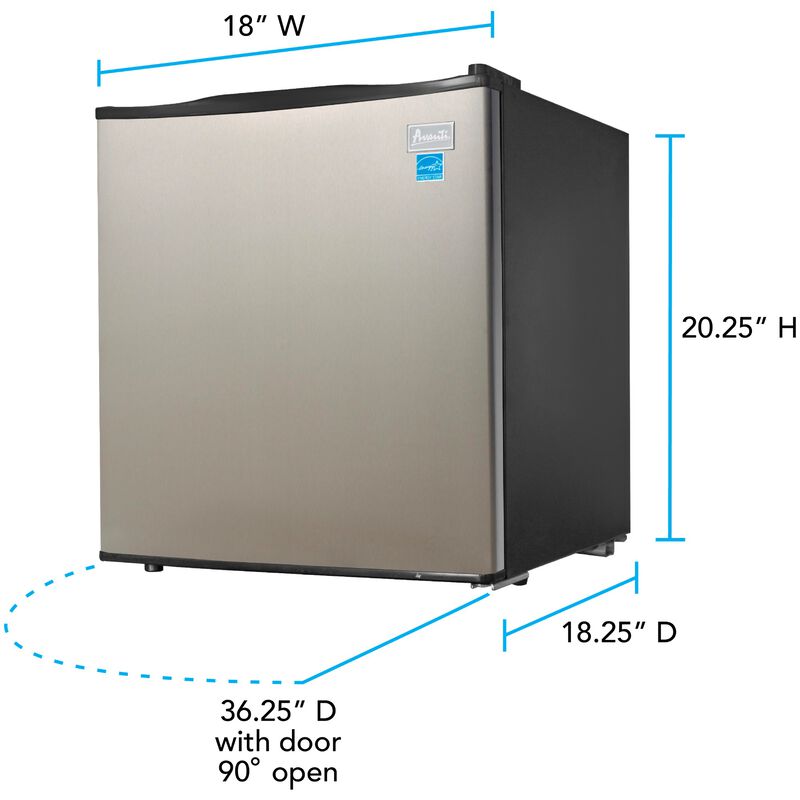 Avanti 18 in. 1.7 cu. ft. Mini Fridge - Stainless Steel, , hires