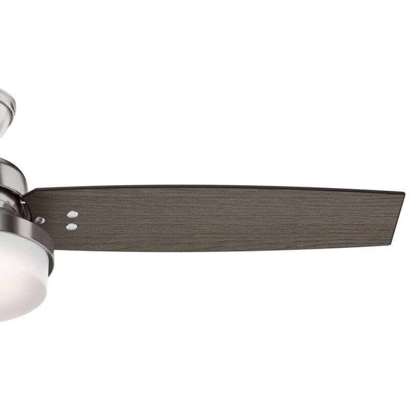 Hunter Sentinel 52 in. Ceiling Fan with LED Light Kit and Handheld Remote - Brushed Nickel, Brushed Nickel, hires