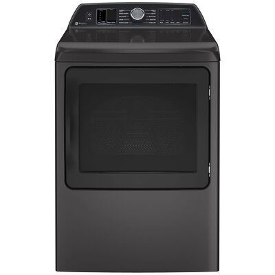 GE Profile 27 in. 7.4 cu. ft. Smart Gas Dryer with Aluminized Alloy Drum, Sensor Dry, Sanitize & Steam Cycle - Diamond Gray | PTD70GBPTDG