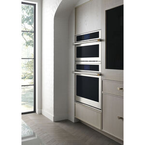 Monogram Statement Series 30 in. 5 cu. ft. Smart Speed Electric Single Wall Oven with True European Convection - Stainless Steel, , hires