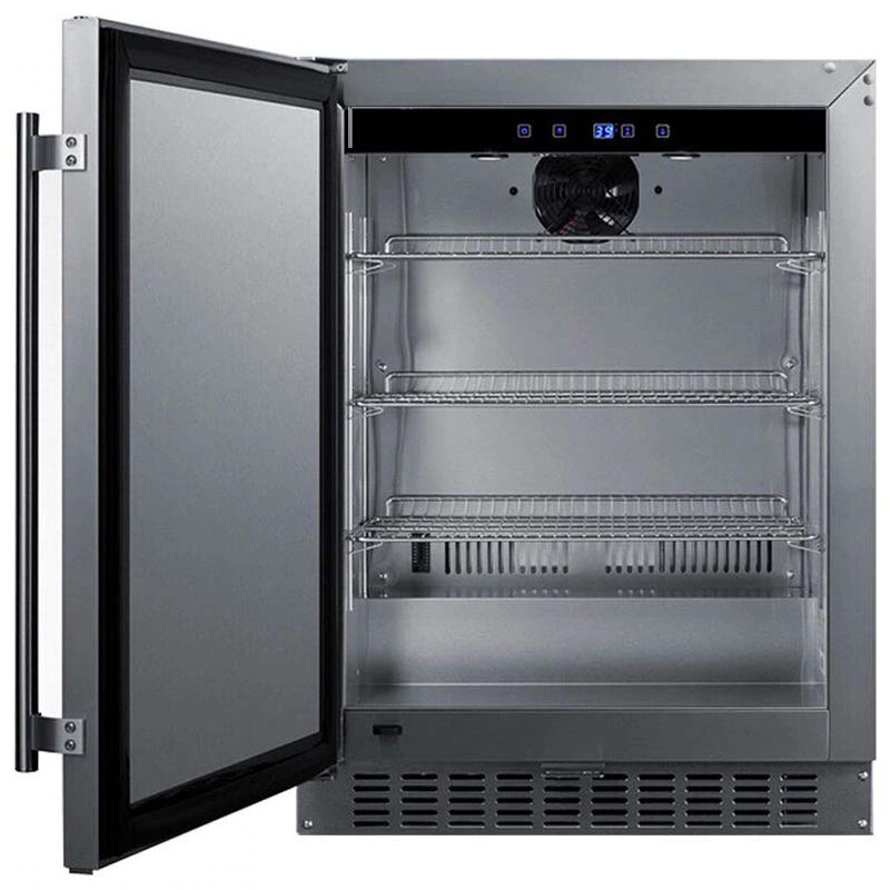 Summit 24 in. 3.1 cu. ft. Left-Higned Outdoor Undercounter Refrigerator - Stainless Steel, , hires