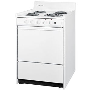 Summit 24 in. 2.9 cu. ft. Electric Range with Coil Burners - White, , hires