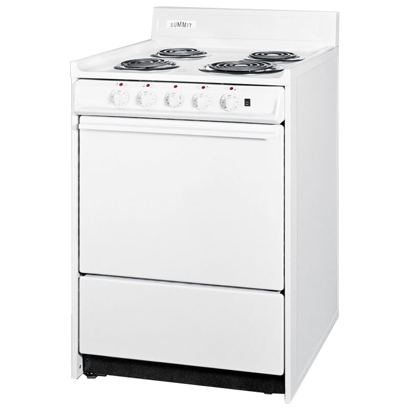 Summit 24 in. 2.9 cu. ft. Electric Range with Coil Burners - White, , hires
