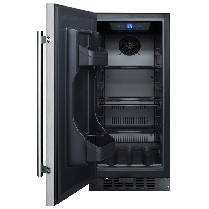 Summit 15 in. 2.9 cu. ft. Left-Hinged Undercounter Refrigerator - Stainless Steel, , hires