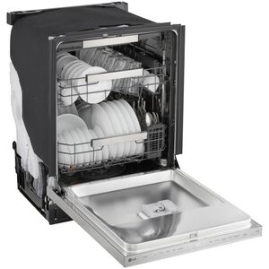 LG 24 in. Top Control Flush-Mount Smart Dishwasher with 44 dBA Sound Level, 3rd-Rack, AutoVent Dry, Dynamic Heat Dry & Pocket Handle - PrintProof Stainless Steel, , hires