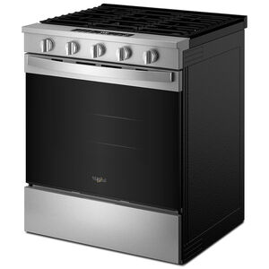 Whirlpool 30 in. 5.0 cu. ft. Smart Air-Fry Standard Convection Slide-In Range with 5 Sealed Burners - Fingerprint Resistant Stainless Steel, , hires