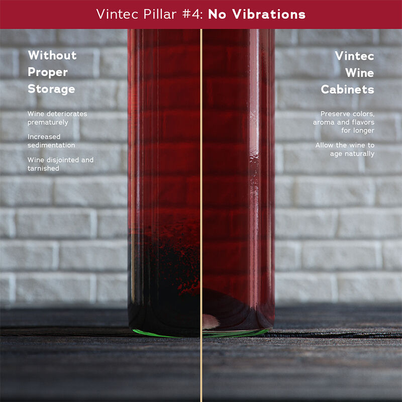 Vintec 24 in. Compact Built-In or Freestanding Wine Cooler with 41 Bottle Capacity, Single Temperature Zones & Digital Control - Matte Black, , hires