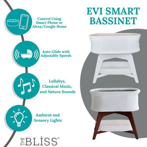 TruBliss Evi Smart Bassinet - White on White, White on White, hires