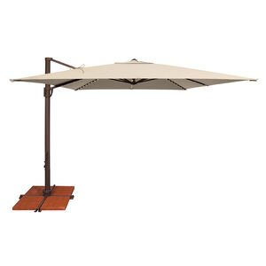 SimplyShade Bali Pro 10' Square Cantilever Umbrella in Solefin Fabric with Built-In StarLights - Antique Beige, Beige, hires