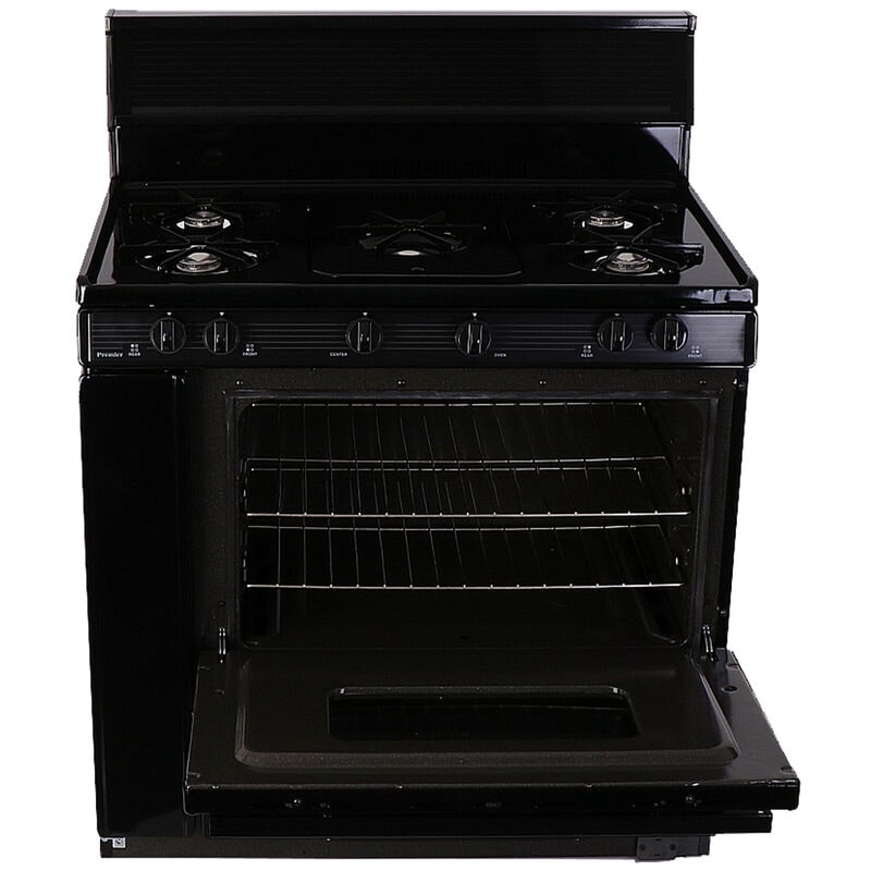 Premier 36 in. 3.9 cu. ft. Gas Range with Open Burners & Griddle - Black, , hires