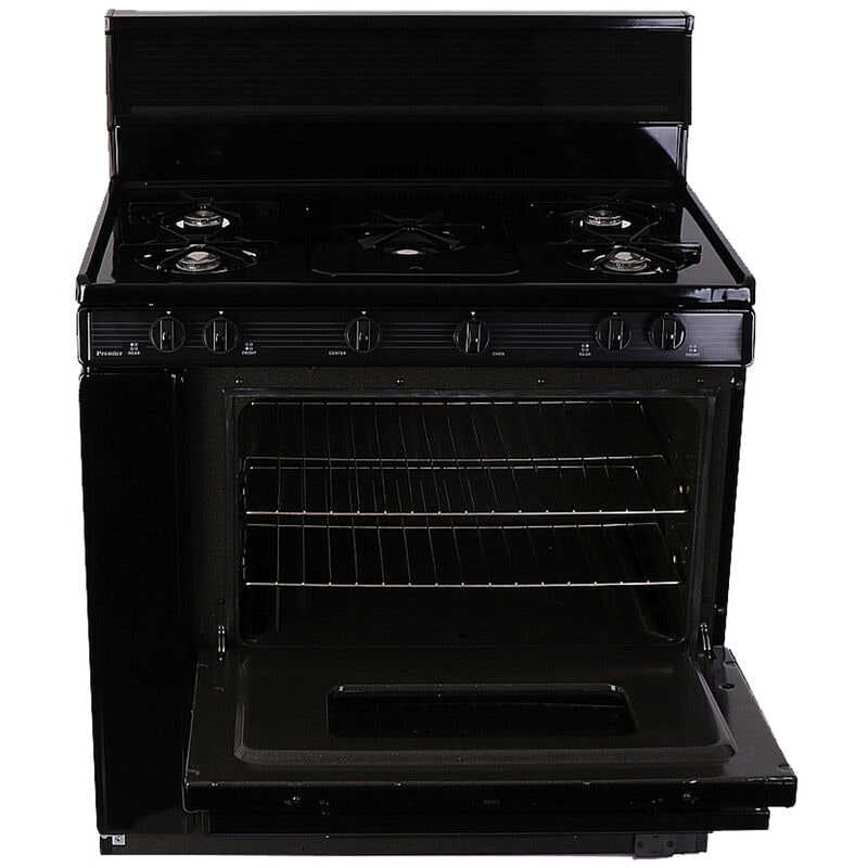 Premier 36 in. 3.9 cu. ft. Oven Freestanding Gas Range with 5 Open Burners & Griddle - Black, , hires