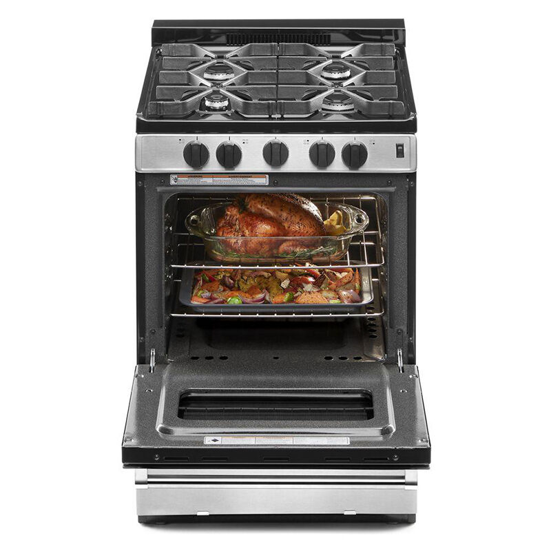 Whirlpool 24 in. 2.9 cu. ft. Oven Freestanding Gas Range with 4 Sealed Burners - Stainless Steel, , hires