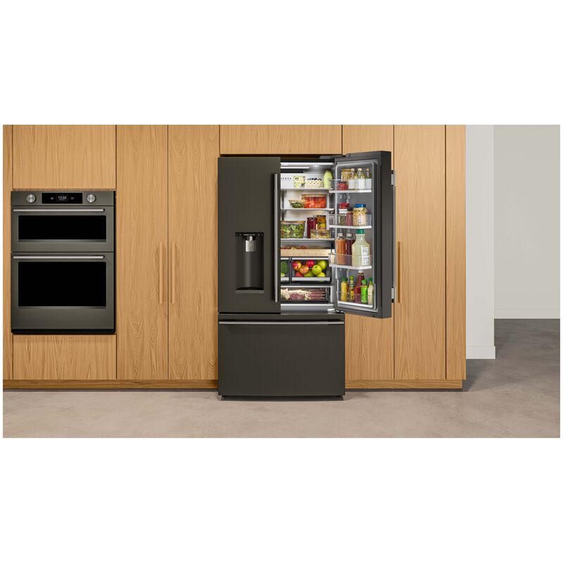 KitchenAid 36 in. 23.1 cu. ft. Smart Counter Depth French Door Refrigerator with Ice & Water Dispenser - Black Ore, , hires