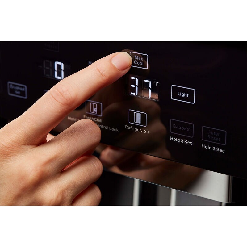 KitchenAid 48 in. 29.4 cu. ft. Built-In Counter Depth Side by Side Refrigerator with Ice & Water Dispenser - Stainless Steel, Stainless Steel, hires