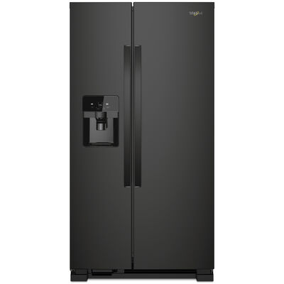 Whirlpool 36 in. 25.55 cu. ft. Side-by-Side Refrigerator with Ice & Water Dispenser - Black | WRS325SDHB
