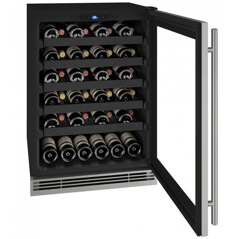 U-Line 1 Class 24 in. Undercounter Wine Cooler with Wire Racks, Single Temperature Zone & 48 Bottle Capacity - Stainless Steel, , hires