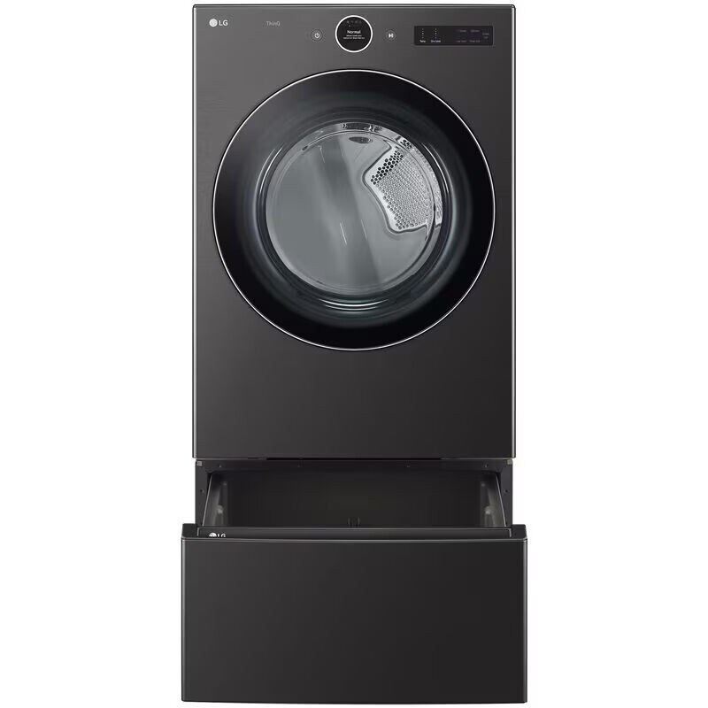 LG 27 in. 7.4 cu. ft. Electric Smart Dryer with 23 Dryer Programs, 11 Dry Options, Wrinkle Care & Sensor Dry - Black Steel, , hires