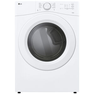 LG 27 in. 7.4 cu. ft. Smart Stackable Electric Dryer with Sensor Dry & AI Dry - White