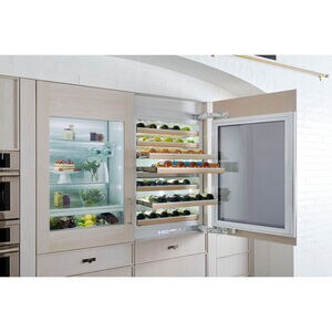 Monogram 30 in. Built-in Wine Sommelier with Wood Racks, Dual Temperature Zones & 106 Bottle Capacity - Custom Panel Ready, , hires