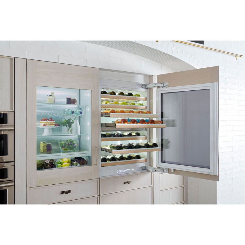 Monogram 30 in. Built-in Wine Sommelier with Wood Racks, Dual Temperature Zones & 106 Bottle Capacity - Custom Panel Ready, , hires