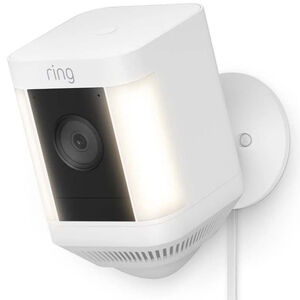 Ring - Spotlight Cam Plus Outdoor/Indoor 1080p Plug-In Surveillance Camera - White