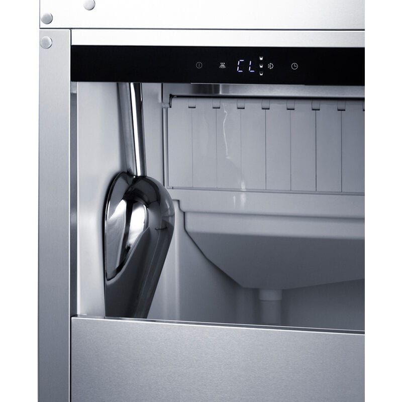 Summit 15 in. Built-In Undercounter Outdoor Commercial-Use Ice Maker with 26 lb. Ice Storage, Auto-Defrost & Digital Control - Stainless Steel, , hires