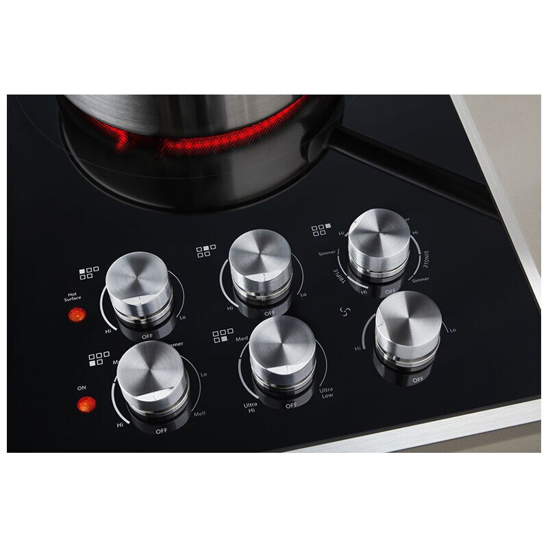 JennAir Euro-Style 36 in. 5-Burner Electric Cooktop with Downdraft & Power Burner - Stainless Steel, , hires