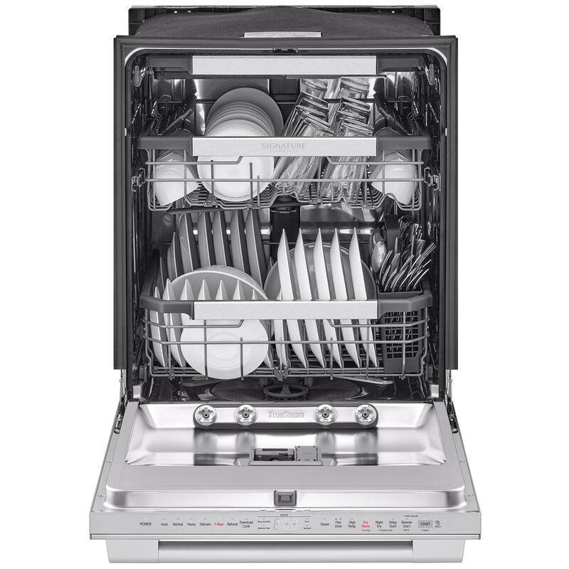 Signature Kitchen Suite 24 in. Top Control Smart Dishwasher with 40 dBa Sound Level, 3rd-Rack & Dynamic Heat Dry - Stainless Steel, , hires