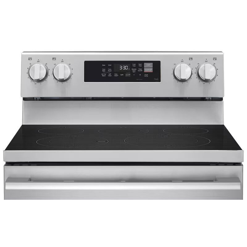 LG 30 in. 6.3 cu. ft. Smart Air-Fry True European Convection Electric Range with Radiant Burners Stainless Steel, , hires