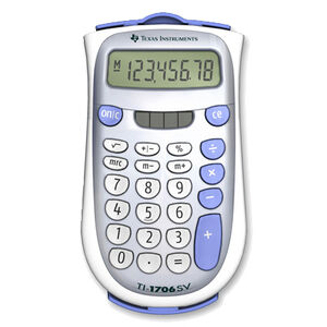 Texas Instruments T1-1706SV Handheld Pocket Calculator, , hires