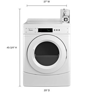 Whirlpool 27 in. 6.7 cu. ft. Commercial Electric Dryer with Factory-Installed Coin Drop with Coin Box - White, , hires