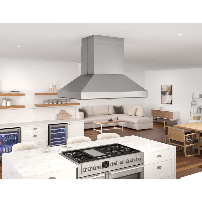 Zephyr Titan Series 42 in. Ducted Chimney Style Range Hood with 750 CFM, 6 Fan Speeds & 2 LED Lights - Stainless Steel, , hires