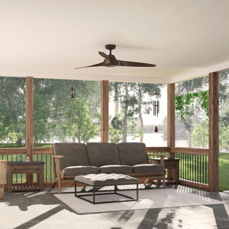 Hunter 60 in. Mosley Energy Star Damp Rated Ceiling Fan and Wall Control - Premier Bronze, , hires