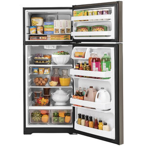GE 28 in. 17.5 cu. ft. Top Freezer Refrigerator - Slate, Slate, hires