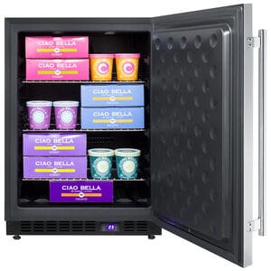 Summit 24 in. 4.6 cu. ft. Built-in Frost Free Compact Upright Freezer with Adjustable Shelves - Stainless Steel, , hires