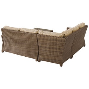 Crosley Bradenton 4 Piece Outdoor Wicker Sectional Set - Sand, , hires