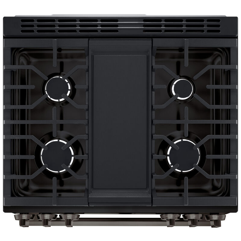 LG 30 in. 6.3 cu. ft. Smart Air-Fry True European Convection Slide-In Gas Range with 5 Sealed Burners & Griddle - Black Stainless Steel, , hires