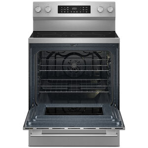 KitchenAid 30 in. 5.3 cu. ft. Smart Air-Fry True European Convection Electric Range with Radiant Burners - Stainless Steel with PrintShield Finish, , hires