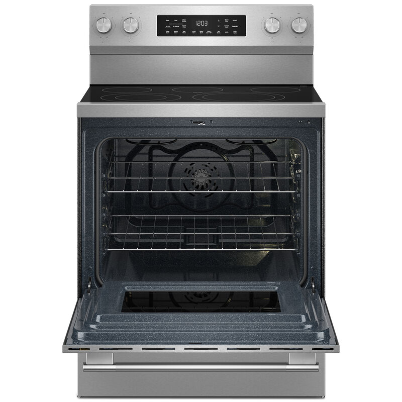 KitchenAid 30 in. 5.3 cu. ft. Smart Air-Fry True European Convection Electric Range with Radiant Burners - Stainless Steel with PrintShield Finish, , hires