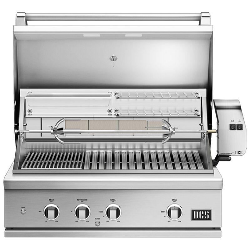 DCS Series 9 36 in. 2-Burner Built-In Natural Gas Grill with Rotisserie, Sear Burner & Smoker Box - Stainless Steel, , hires