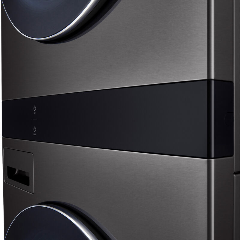 LG 27 in. 5.0 cu. ft. Smart Electric Front Load WashTower with AI Sensor Dry, TurboSteam, Allergiene Cycle, ezDispense, AI DD 2.0 Advanced Washing, Sensor Dry, Sanitize & Steam Cycle - Black Steel, , hires