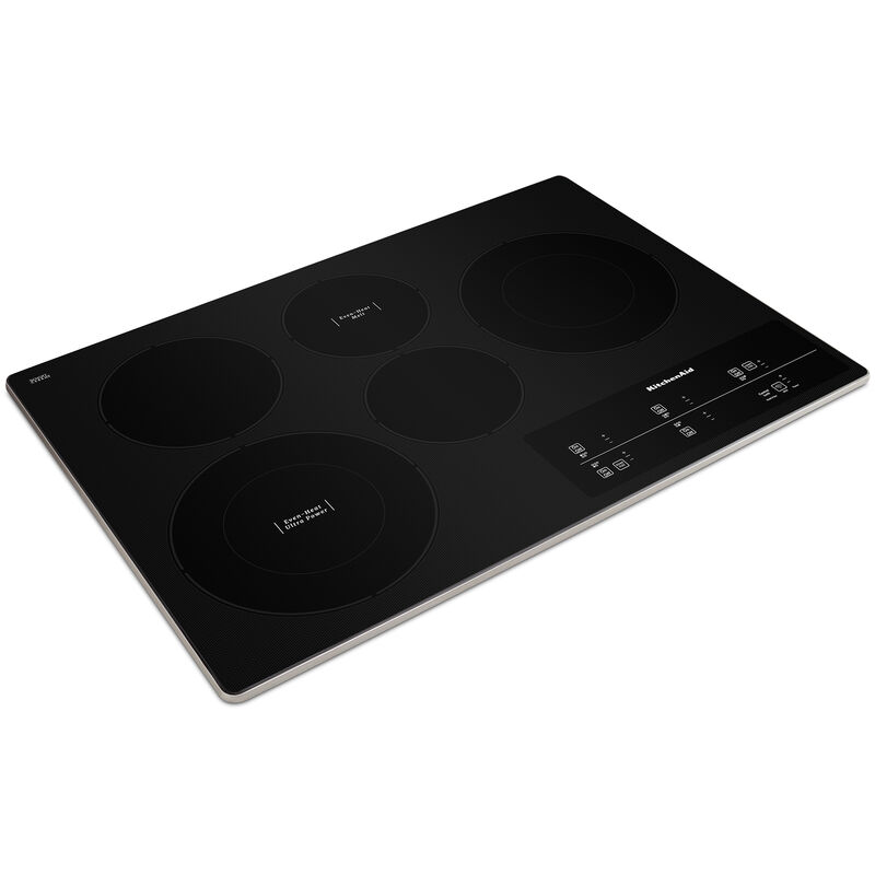 KitchenAid 30 in. 5-Burner Electric Cooktop with Simmer Burner & Power Burner - Stainless Steel, , hires
