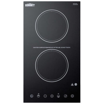 Summit 15 in. 2-Burner Electric Cooktop - Black | CR2B15T1TK15